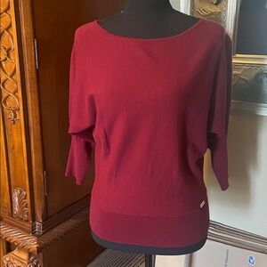 Catherine Malandrino Burgundy Boat Neck Sweater Size Medium